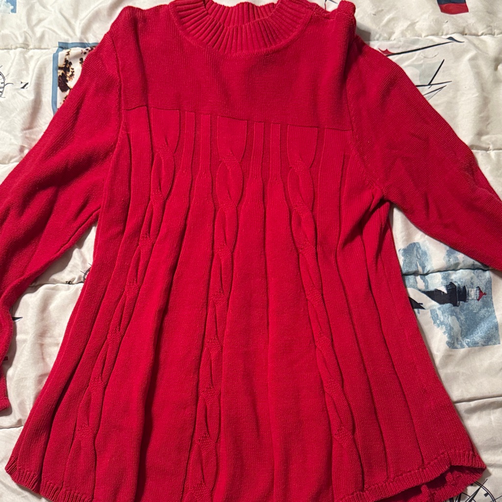 Kim Rogers Vibrant Red Knit Sweater